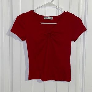 Red cropped Hollister too